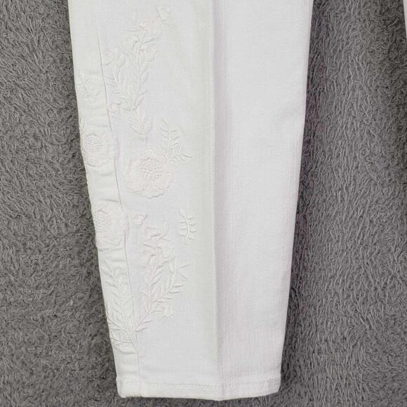 Talbots Jeans Womens Flawless Jegging Size 6 High Rise White Embroidered Stretch - Picture 4 of 9